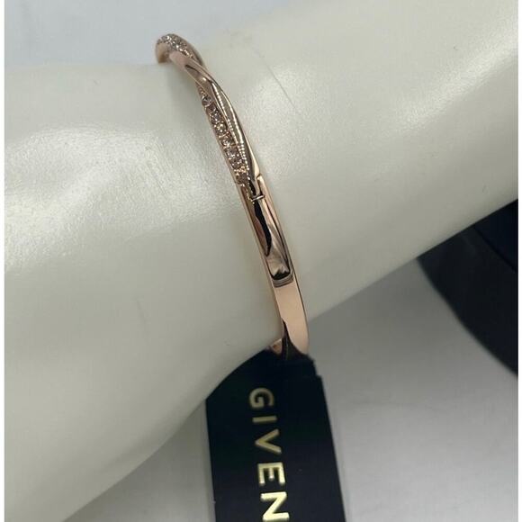 Givenchy Rose Gold‎ and Crystal Hinged Twisted Bangle Bracelet New with tags - Picture 4 of 9